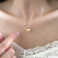 A46367 s925 silver sweet bar stripe necklace