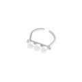 A35142 minimalist pearl adjustable sterling silverS925 ring