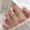 A43179 s925 sterling silver rhinestone elegant sweet weave ring