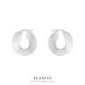 A43417 s925 sterling silver design geometric wide unique earrings