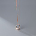 A35376 s925 sterling silver hollowed triangle necklace