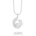 A43425 s925 sterling silver unique geometric bead necklace