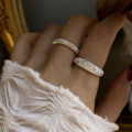 A43904 s925 silver matte finish adjustable ring