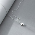 A46087 s925 silver dainty simple unique rhombic square necklace