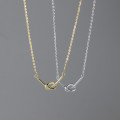 A44760 s925 silver elegant simple trendy sweet rope unique necklace