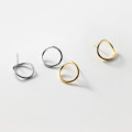 A33689 s925 sterling silver simple hollowed circle earrings