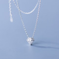 A38426 s925 sterling silver rhinestone gemstone design elegant necklace