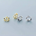 A46357 s925 silver trendy hollowed weave earrings