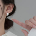 A38045 s925 sterling silver wide elegant simple earrings