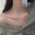 A44936 s925 silver sweet rhinestone butterfly necklace