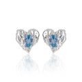 A43126 unique grade heart rhinestone s925 sterling silver stud earrings