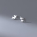 A41104 s925 sterling silver deer stud elegant earrings