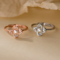 A44912 s925 sterling silver dainty rhinestone natural fresh water pearl ring