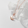 A36940 s925 sterling silver sweet shell crescent necklace