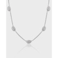 A40294 geometric oval rhinestone s925 sterling silver necklace