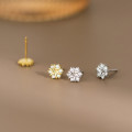 A44822 s925 sterling silver rhinestone christmas snowflake stud fashion earrings