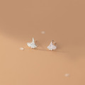 A33822 s925 sterling silver simple fashion sparkling silver earrings