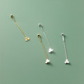 A44917 s925 silver string simple flower sweet earrings