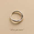 A38101 s925 sterling silver thai initial dainty adjustable ring