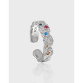 A38904 design quality rhinestone s925 sterling silver adjustable ring