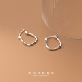 A33654 s925 sterling silver bar oval fashion simple square chic earrings