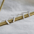 A43689 s925 silver stud simple square trendy geometric earrings