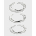 A34477 minimalist irregular qualitys925 sterling silver adjustable ring