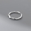 A36555 s925 sterling silver simple weave circle irregular ring