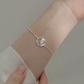 A36070 s925 sterling silver fashion pearl chic circle bracelet