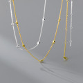 A41922 s925 sterling silver heart trendy sweet cute necklace