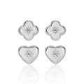 A42581 rhinestone stud minimalist s925 sterling silver unique elegant heart earrings