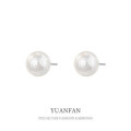 A39345 sterling silver vintage cotton pearl stud elegant grade earrings