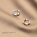 A32251 s925 sterling silver chic unique cute hexagon earrings