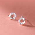 A40890 s925 sterling silver trendy rhinestone stud dainty earrings