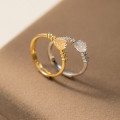 A44957 s925 sterling silver sweet dainty rhinestone rose ring