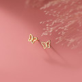 A35632 s925 sterling silver cute piercing hollowed butterfly earrings