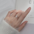 A45358 s925 silver moon trendy double layered simple ring