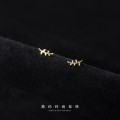 A33763 s925 sterling silver leaf earrings