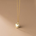 A35357 s925 sterling silver heart goldplated necklace
