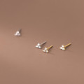 A34891 s925 sterling silver chic simple trendy rhinestone cut earrings