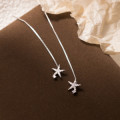 A44755 s925 sterling silver trendy sweet dainty rhinestone string stud earrings