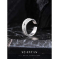 A40860 s925 sterling silver multilayer layered adjustable ring