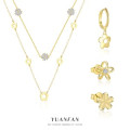 A45512 s925 sterling silver hollowed flower stud dainty simple earrings