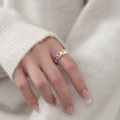 A38046 s925 sterling silver rhinestone heart elegant design ring