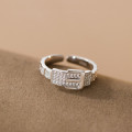 A45681 s925 sterling silver sparkling sweet rhinestone initial ring