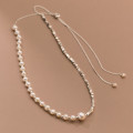 A37526 s925 sterling silver pearl vintage necklace