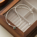 A38980 s925 sterling silver charm square elegant grade necklace bracelet