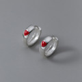 A38284 s925 sterling silver colorful heart design earrings