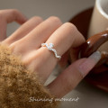 A41107 s925 sterling silver teardrop rhinestone trendy ring
