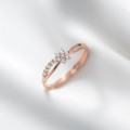 A44850 s925 silver christmas sparkling rhinestone snowflake adjustable ring